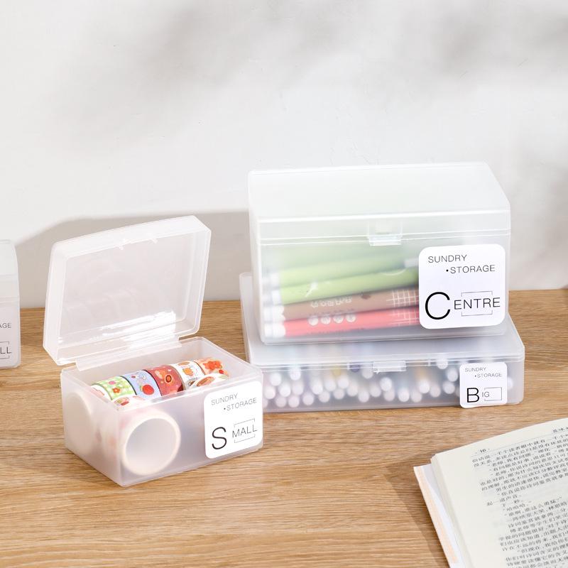 Stackable Plastic Storage Box with Lid for Cosmetics, Stationery, and Dorm Essentials