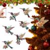 2D Acrylic Hummingbird Ornament Colorful Crystal - Like Bird With Flower For Christmas Tree Hanging Holiday Home Decor  Pendant