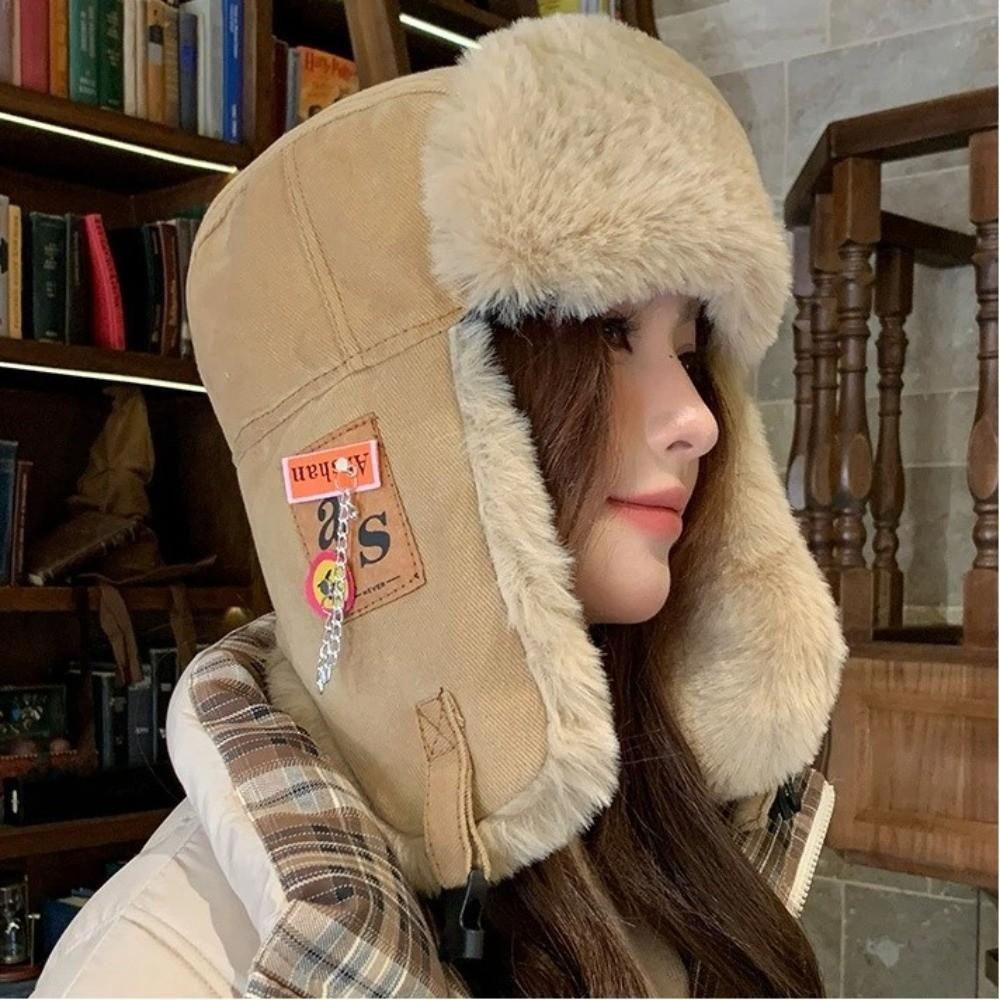 Faux Fur Winter Hat Thick Ear Protectors Hats Fashion Bomber Hat Male
