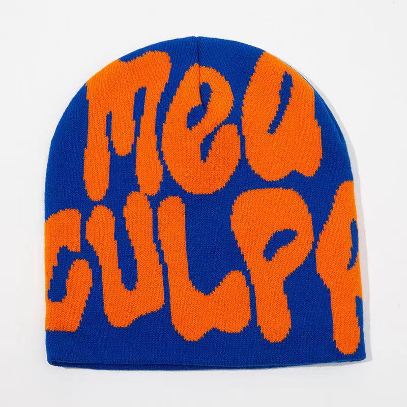 European and American Trendy Letter Jacquard Beanie - Cross-Border Hot-Selling Pullover Knit Hat