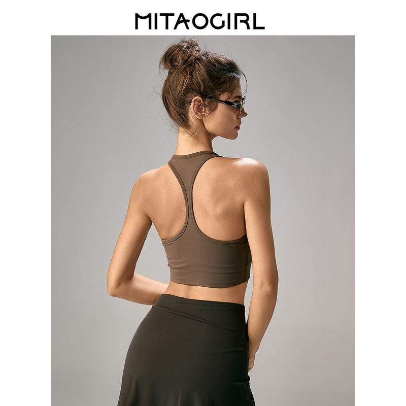 Mitaogirl Kendall Sports Underwear Women Shockproof Top Fitness Bra Running I-Shaped Back Yoga Clothes Vest