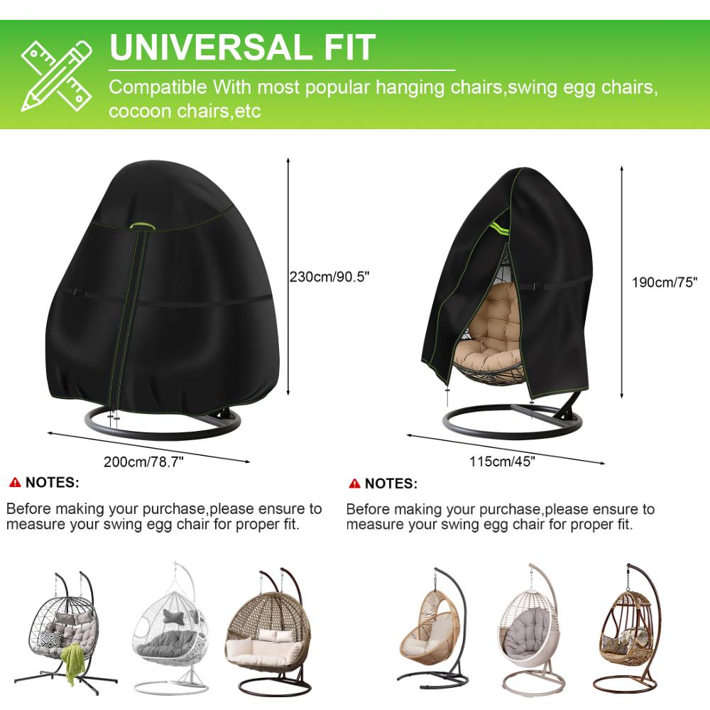 Patio Hanging Egg Chair Cover Outdoor Swing Egg Chair Cover Waterproof 210D Heavy Duty Veranda Garden Egg Chair on Stand Covers