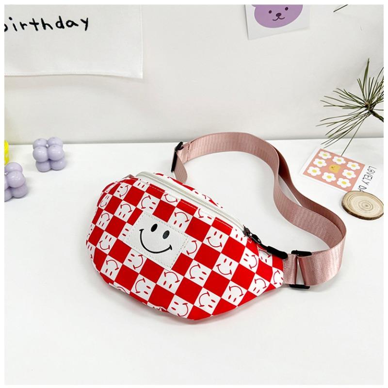 Children's Fanny Pack New Women's Bag Fashionable and Sweet Shoulder Messenger Bag Plaid