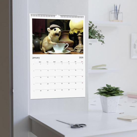 Bad Taxidermy Calendar 2026 Awkward Animal Photo Wall Calendar Unintentionally Funny Office Kitchen Decor Unique Prank