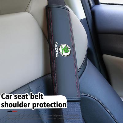 AAABS1 Car Seat Belt Protection Cover Safety Shoulder Pad Auto Accessories For Octavia A5 A7 RS Fabia Superb Rapid Karoq