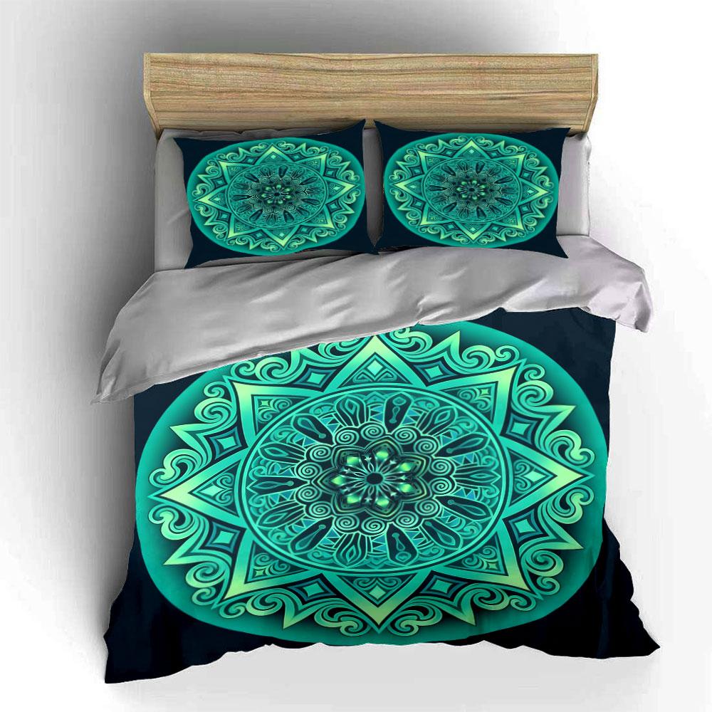 Mandala Art 3-Piece Set Decor Soft Comfortable Duvet Cover Bedding Set Included 1*Duvet Cover & 2*Pillowcases, Gift
