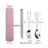 Portable Stainless Steel Cutlery Set: Fork, Spoon & Chopsticks - Ideal for Students & Outdoor Use