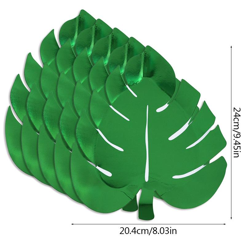 

10Pcs Turtle Leaves Shape Paper Plates Hawaiian Party Food Tray Tropical Summer Wedding Supplies Jungle Birthday Party Decor