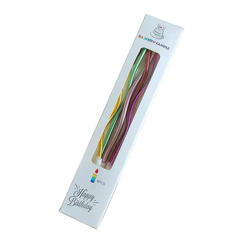 Dekorace na narozeninový dort Svíčka Retro zakřivená svíčka Párty zakřivená svíčka Nit Kreativní zapichovací ozdoba