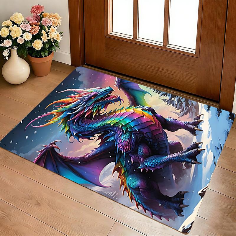 Rainbow Dragon Living Room Nonslip Area Rug Soft Carpet For Bedroom Game Playroom Sofa Office Home Decor Doormat Christmas Gift C9301780