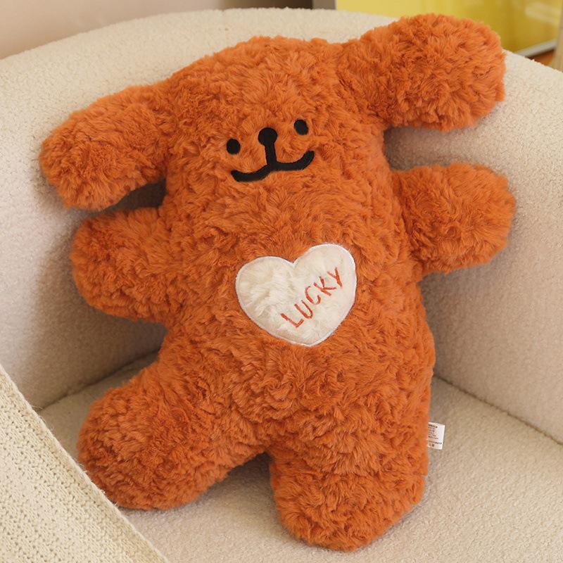 Cheerful Puppy Plush Toy - Good Luck Dog Heart Pillow Companion