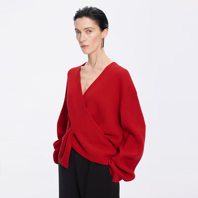 JNBY Spring 2026 V-Neck Wool Knit Pullover Sweater