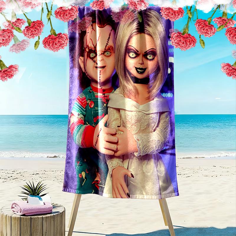 Chucky & Chica theme 2D Flat Print Beach Towel, Large Soft Quick Dry Towel for Beach Camping SwimmingXSTJ0915044