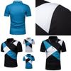 Classic Men's Lapel Tee Top Short Sleeve Splicing T Shirt With Premium Cotton Blend