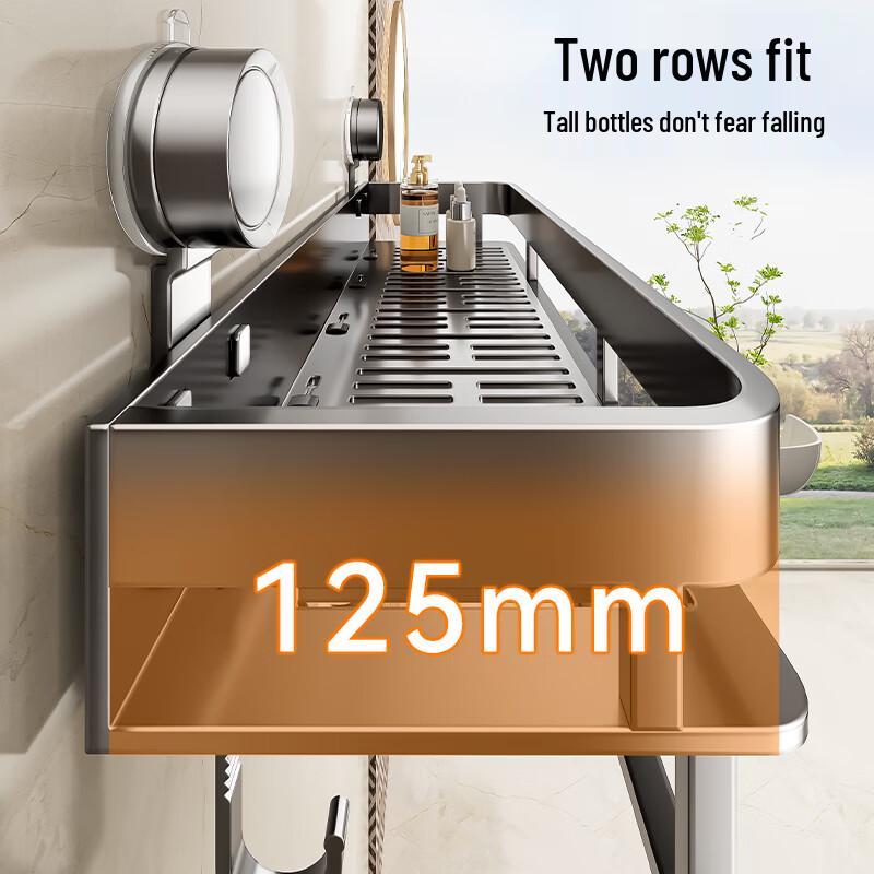 Bai Han Punch-Free Suction Cup Bathroom Corner Shelf