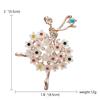 Rinhoo Fashion Ballet Girls Crystal Brooches For Women Cute Rhinestone Gymnastics Ladies Dancer Enamel Pins Figure Badge Jewelry