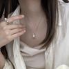 Elegant French Zircon Pearl Necklace: Chic Luxury Pendant Clavicle Chain Gift for Women