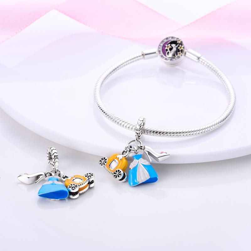 100% Copper Princess Dress Castle Witch Prince Dream Series Charms Beads Fit 3Mm Original Bracelets Diy Fine Jewelry Making