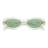 Prada Solid Color Design Acetyl Oval Sunglasses Women's Green