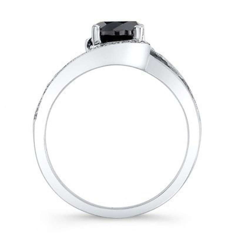 Mode Schwarz und Weiß Saphir 925 Sterling Silber Frauen Hochzeit Verlobung Natular Edelstein Schmuck Ring Größe 4-10
