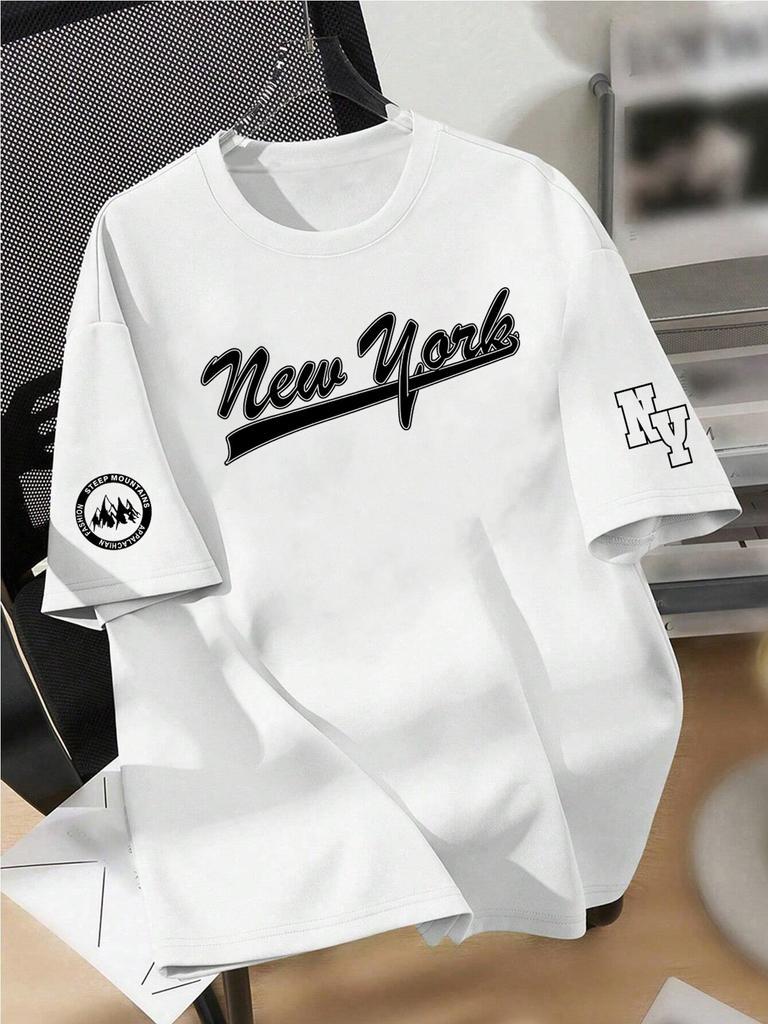 2026 New Fashion Printed Crewneck Tshirt Short Sleeve Casual Loose Fit Unisexs Tees