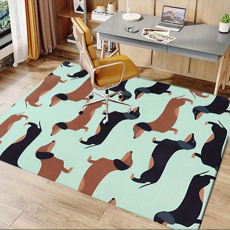 Office Carpet Dachshund Patterned Rug for Sofa Protection Under Chairs