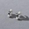 Niche Fashionable Texture Copper Plated Platinum Inlaid Pearl Earrings S925 Silver Needle Stud Earrings, Unique Personality Earrings