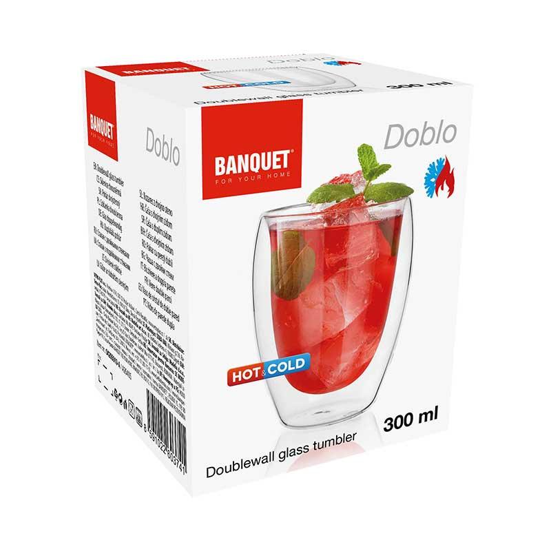 300ml DOUBLE-WALLED THERMAL GLASS FOR COFFEE AND DRINKS