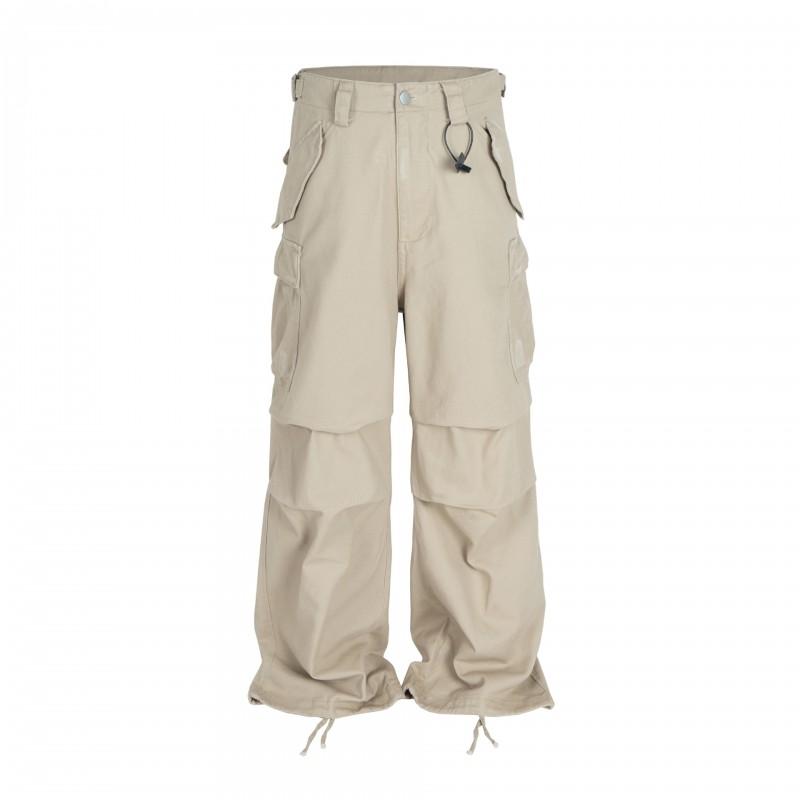 American Vintage Deconstructed Cargo Pants Loose Wide Leg Trousers Men Women