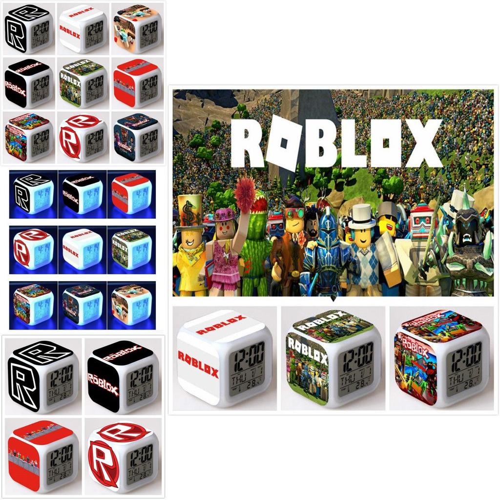Sveglia Stampata Roblox Vivace Con Display a Luce Touch a 7 Colori LED