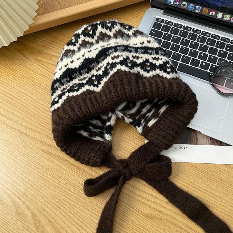 Knitted Hat Children's Winter Retro Hat Bag Hat Warm Ear Protector Wool Hat