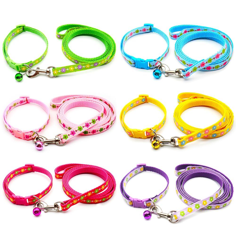 24set Adjustable Reflective Collars With Leash Cat Traction Rope Outdoor Dog Walking Anti-lost Pet Lead Supplies