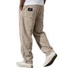 Men's Relaxed Fit Straight Leg Casual Pants with Vertical Stripe Pattern Back Patch Two Rear Pockets Elastic Waistband Durable Fabric Trousers