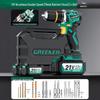GREENER 21V Cordless Brushless Impact Drill with 3Ah Battery CN Plug (adapter Included)