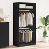 VidaXL Garde-robe Noir 100x50x200 cm Aggloméré, armoire de rangement, organisateur de garde-robe, armoire, placard, 3307802