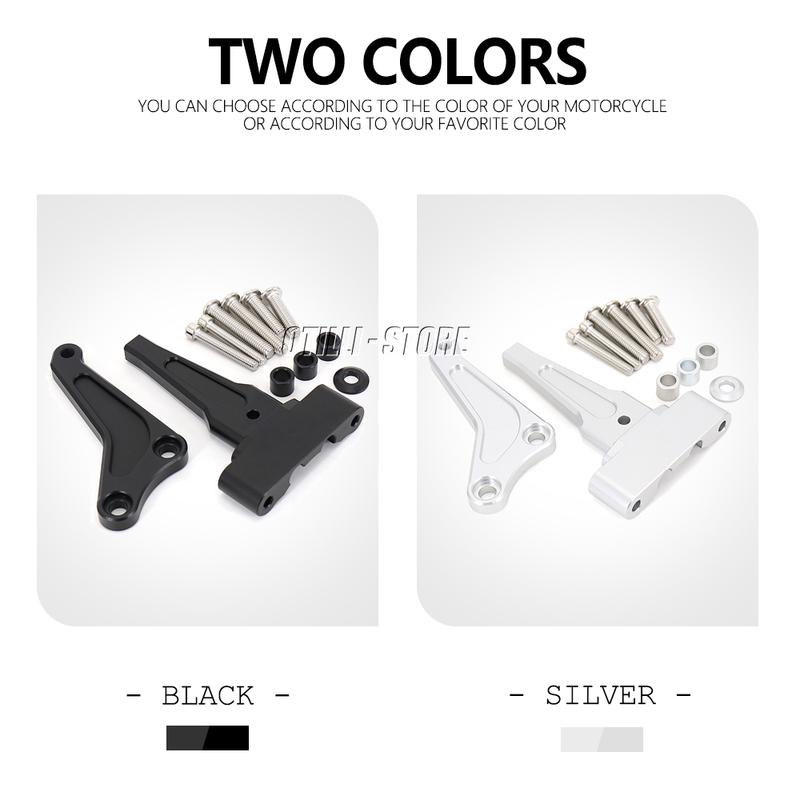 Carbon Steering Damper Stabilizer Motorcycle Directional Dampers Mount Bracket Support Kit For Street Triple 765R 765RS 1200RS