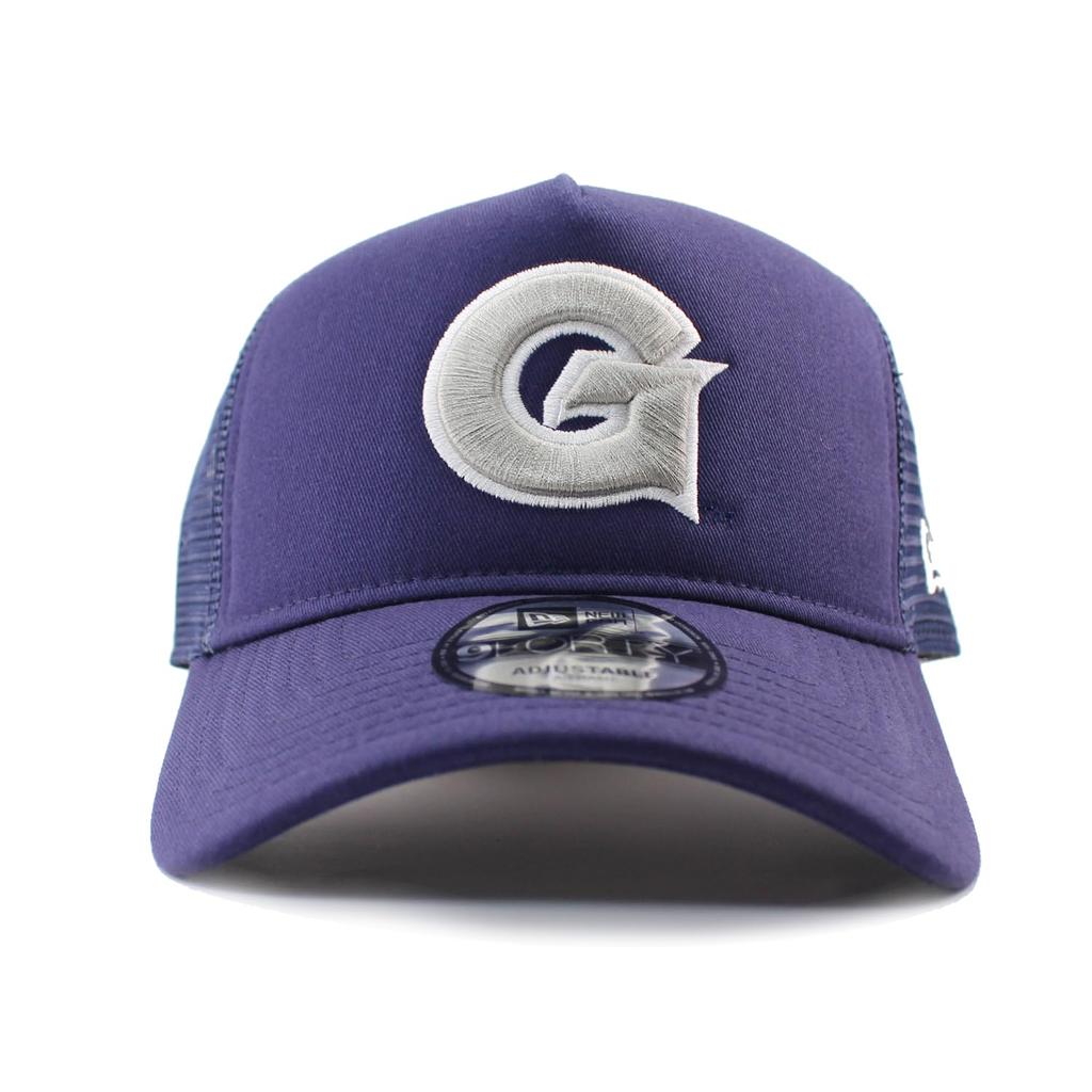 Mesh Cap 9FORTY Georgetown Hoyas NCAA TRUCKER MESH CAP NAVY GEORGETOWN HOYAS SNAPBACK 940 Hat AF [New Era] A-FRAME A-Frame [Used]