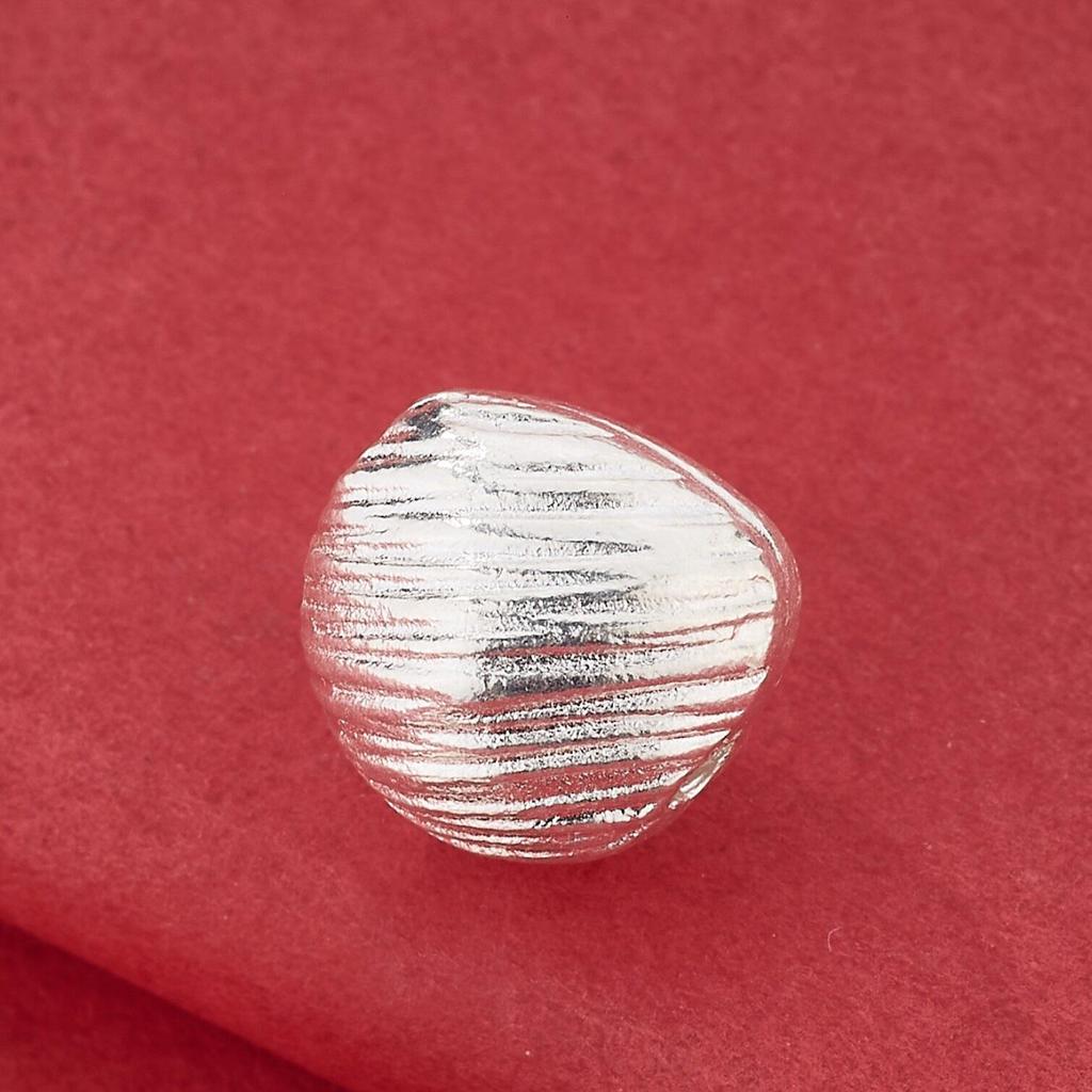 Irregular Hammered S925 Sterling Silver Spacer Beads for DIY Beaded Bracelets