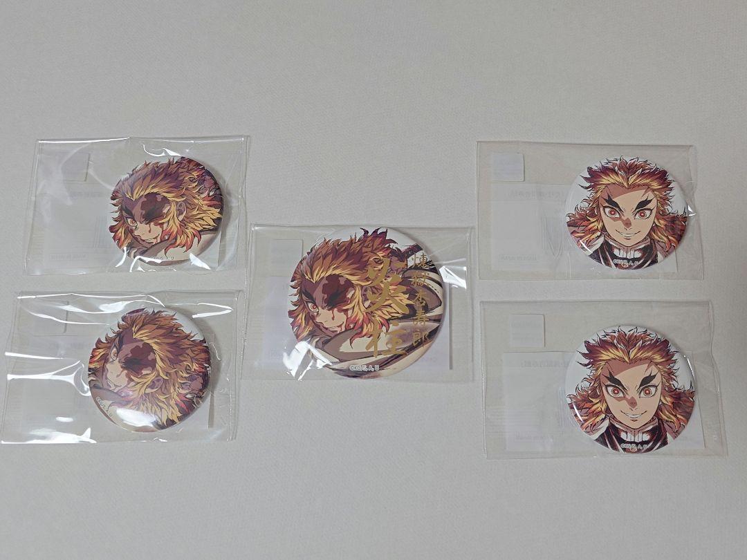 

[USED] Demon Slayer: Kimetsu no Yaiba Rengoku Kyojuro Interlude Artbook Can Badge Set of 5