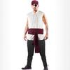 2 Piece Halloween Men's Renaissance Pirate Costume Set Medieval Pirate Shirt Perfect For Halloween Dress Up