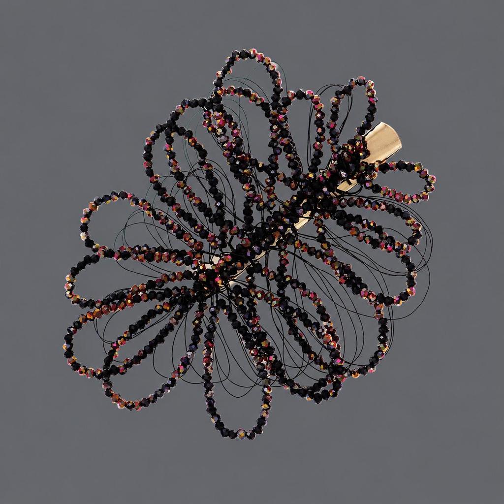 Handmade Flower Hair Clip with Alloy, Pearl and Drip Oil - Bridal Wedding Headwear Accessory