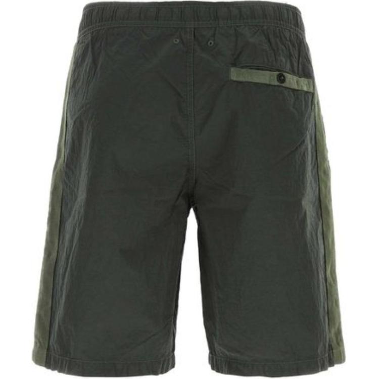Stone Island Logo Print Casual Shorts Men shorts Green 8015B0443-V0059