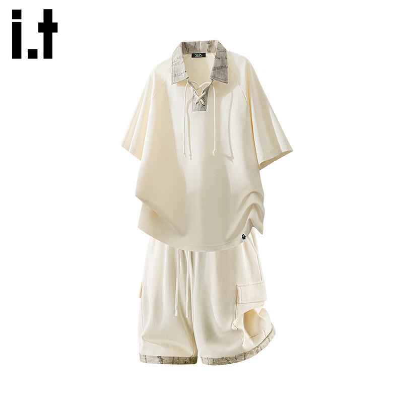 Fingercroxxit Men's Casual Summer Polo Shirt & Shorts Set