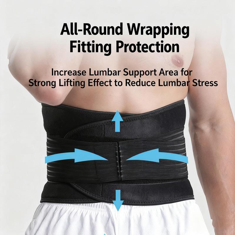 Adjustable Deluxe Neoprene Double Pull Lumbar Lower Back Support Brace Exercise Belt Pain Relief