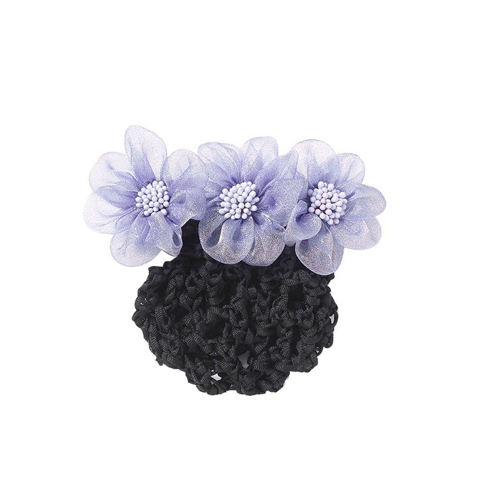 Bowknot Hair Bun Cover Korean Bun Snood Lace Flower Hair Net Women Spring Clips Hairgrips Cover Net
