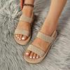 New Roman EVA Women's Mid-Heel Sandals - Round-Toe, Flat-Bottom Slippers for Outdoor, Summer 2024