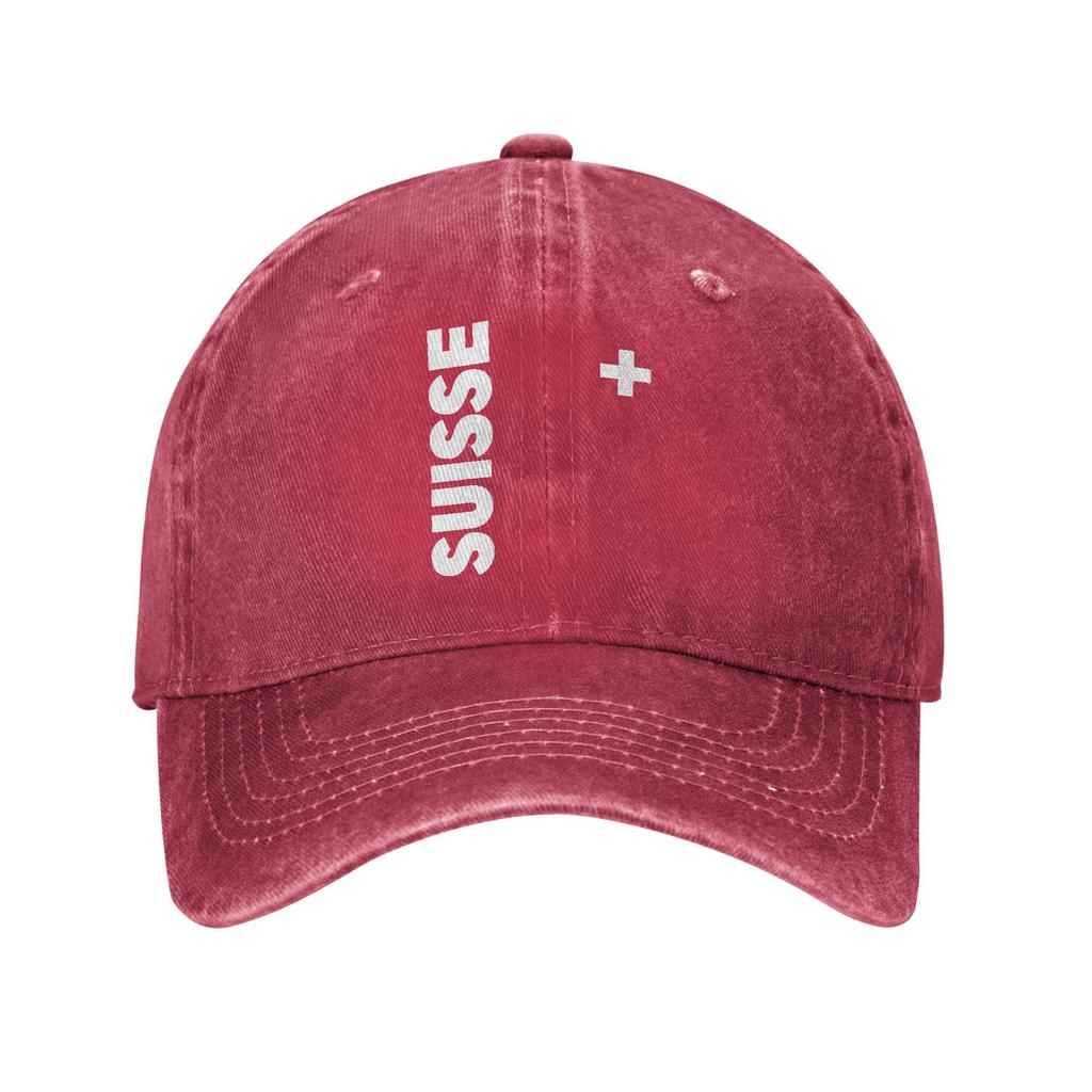 Swiss Switzerland Flag Trucker Hat Merch For Unisex Baseball Caps Retro Headwear Cap Adjustable