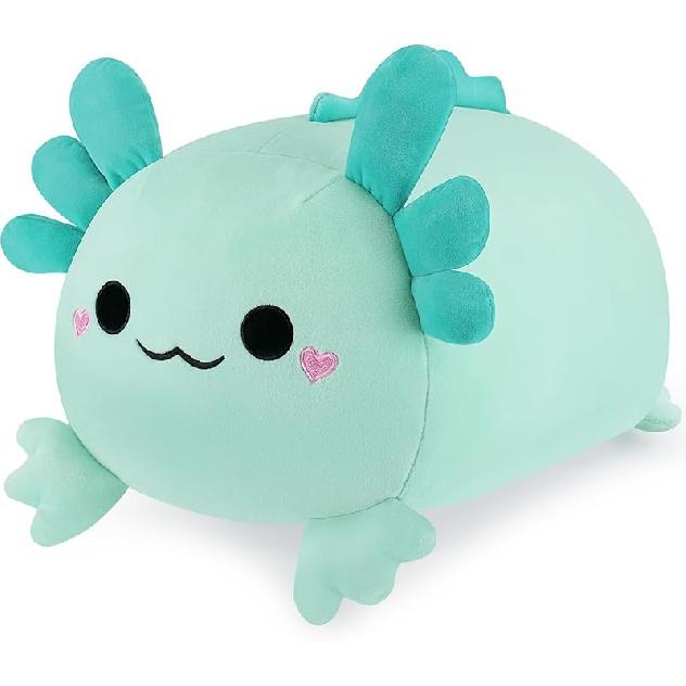 Плюшевый аксолотль-9,1   Плюшевая подушка аксолотль, Зеленые Каваи Плюшевые аксолотли, Аниме Плюшевый аксолотль Мягкие игрушки Милый Плюшевый аксолотль Вещи Плюшевая игрушка Мягкая 9.1  зелёный