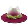 Fedora Men'S Fedora Neutral Wide Brim Jazz Hat Feather Belt Autumn And Winter British Vintage Panama Hat