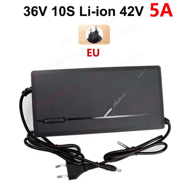 36V 48V Charger 2A 5A 10S 13S Lithium-ion Battery Pack Charger 42V 54.6V 5A Intelligent Fast Charging EU Plug With Cooling Fan